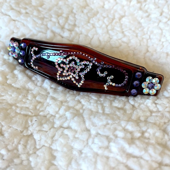 Hair Snap Clip Slide On Unique Colorful Patterns Prints Textures Made in France - Picture 3 of 5